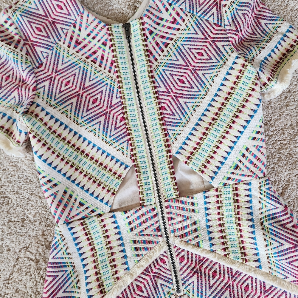 Adelyn Rae Multicolor Geometric Pattern Short Dress - Picture 8 of 15